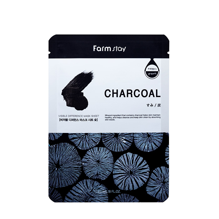 FARMSTAY VISIBLE DIFFERENCE MASK SHEET CHAR-COAL