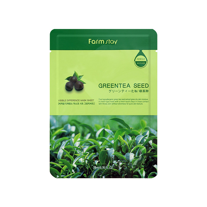 FARMSTAY VISIBLE DIFFERENCE MASK SHEET GREENTEA SEED