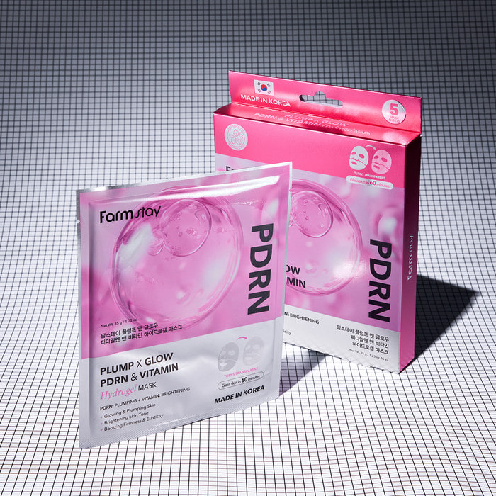 FARMSTAY PLUMP & GLOW PDRN&VITAMIN HYDROGEL MASK