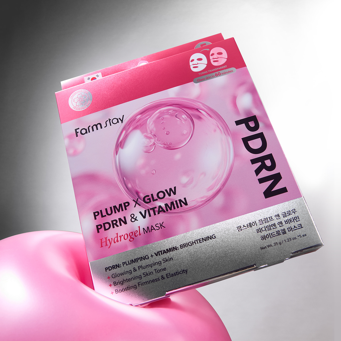 FARMSTAY PLUMP & GLOW PDRN&VITAMIN HYDROGEL MASK