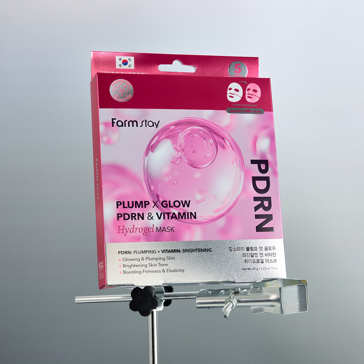 FARMSTAY PLUMP & GLOW PDRN&VITAMIN HYDROGEL MASK